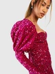 Платье миди осеннее женское Boohoo GZZ22685 36 Темно-розовое (KAY2000001553077) - изображение 3