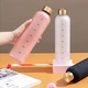 Пляшка для води Refill на 1000 мл розова з золотистою кришкою - зображення 8