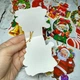 Открытки мини подарочные новогодние с блестками Санта 7х8 см Микс 10 шт 27195-02 - изображение 2