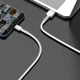 Кабель Baseus Cafule Metal USB-A to USB-C Quick Charge 1m White (CAKF000102) - изображение 5