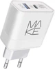 Зарядний пристрій Make 30 W GaN PD + QC White (MCW-327PWH) - зображення 1