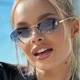 Солнцезащитные очки No Brand без оправы Fantasy голубые с золотом - изображение 1