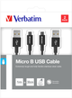 Kabel Verbatim USB - MicroUSB 1 m + 30 cm 2 szt Black (23942488750) - obraz 3