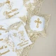 Крестильный набор для мальчика Family Tradition махра велюр с вышивкой белый Праздник Крещения - изображение 7