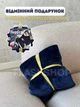 Плед-худи, толстовка двухслойная huggle HOODIE, теплый с капюшоном и рукавами One Size (синий) - изображение 4