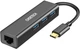 USB-хаб Choetech USB&nbsp;3.1&nbsp;->&nbsp;3хUSB&nbsp;3.0+RJ45(1000M)&nbsp;Ethernet 4&nbsp;in&nbsp;1 (HUB-U02-BK) - изображение 1