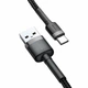 Зарядний кабель Baseus Cafule Type-C Cable 3A 0.5m Gray/Black (CATKLF-AG1) - зображення 1