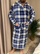 Халат мужской махровый XXL Синий в клетку (П4К-Al-male-halat-008-03) - изображение 1