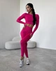 Спортивный женский костюм Hot для фитнеса и йоги (рашгард + леггинсы) c двойным Push Up V-пояс M Розовый (MA030000M) - изображение 1