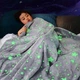 Теплый светящийся в темноте плед для детей и подростков 100×150 см Magic Blanket Серый - изображение 6