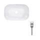 Комплект Qtap Robin: раковина накладная прямоугольная 610x400x145 мм White + донный клапан PU02 QTAP QT13112143PWN47297 - изображение 1