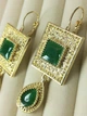 Серьги бижутерия Модный винтаж Зеленые подвески jeweston Золотые - изображение 8