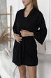 Комплект женский тройка халат топ шорты Scarlet Collection L-XL черный - изображение 7