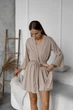 Комплект женский тройка халат топ шорты Scarlet Collection L-XL бежевый - изображение 5