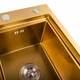 Кухонная мойка Platinum Handmade PVD медная 580x480x220 R (3,0/1,5 мм корзина и дозатор в комплекте) - изображение 5