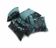 Комплект декоративних подушок Firanka Damask 30х30см 2шт 38х38см 1шт 35х17см 1шт 39х18см 1шт бірюзові з чорним (п_0376) - зображення 1