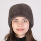 Шапка-кубанка норкова Хутряний Стиль Метелик 54/60 Капучино (041/C) - зображення 2
