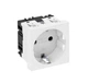 Розетка modul 45 з заземл. та шторками 250V~, 16A, 0˚ / біла OBO Bettermann 6120008 - зображення 1