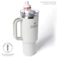 Термокружка с ручкой Cirkul All-Day StrawSip из нержавеющей стали Серая 1183 мл - изображение 6