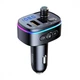 Автомобильный FM-модулятор MP3 в прикуриватель Earldom ET-M62 2xUSB+1xType-C 3.0A с LED-дисплеем и RGB-подсветкой Черный - изображение 1