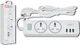 Подовжувач мережі 2 розетки/3USB/1.8М XO WL04 білий (MAW-41695_407) - изображение 1