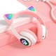 Беспроводные портативные bluetooth TWS наушники с кошачьими ушками Cat STN-28 Розовые - изображение 3