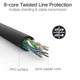 Мережевий кабель UGREEN NW102 UGR-50176 Cat 6 U / UTP Lan Flat Cable 5m, Black - зображення 6