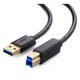 Data-Кабель UGREEN US210 USB 3.0 to BM Print Cable 2m, Black - зображення 1