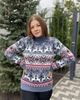 Женский новогодний свитер с оленями "New Deer" Синий, под шею, размер S - изображение 2