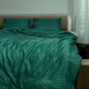 Комплект постельного белья семейный MakSon Elegant Emerald, страйп-сатин, 100% хлопок (017-2145210С) - изображение 1