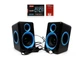 Портативные музыкальные колонки для компьютера FT-165 9690 2.0 черный с синим - изображение 3