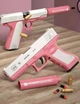 Пістолет дитячий іграшковий GLOCK із безпечними кулями, фірмовим глушником і поролоновими патронами Рожевий - зображення 7