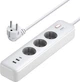 Удлинитель - зарядное устройство UGREEN CD286 30W 3 AC Power Strip with Master Switch (25357) - изображение 1