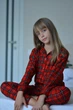 Теплая детская пижама (рубашка + штаны) флис Family look SNS 140-146 красная клетка 2510520 - изображение 5