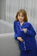 Теплая детская пижама (рубашка + штаны) на пуговицах флис-рубчик SNS 134-140 синяя 1102483-3 - изображение 4