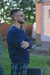Теплая мужская пижама (лонгслив + штаны) Флисовая Pijamoni XL синя клетка 2611320 - изображение 5