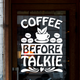 Наклейка на стіну Coffee before talkie 37х49см (кава зерна мотиватор) Happy Pocket Біла глянсова (HP-103S-010GL) - зображення 2