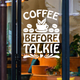 Наклейка на стіну Coffee before talkie 37х49см (кава зерна мотиватор) Happy Pocket Біла глянсова (HP-103S-010GL) - зображення 3