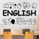 Вінілова наклейка на стіну English 154х97см декор для школи англійська у класі Happy Pocket Чорний матовий (HP-087M-070M) - зображення 1