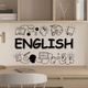 Вінілова наклейка на стіну English 154х97см декор для школи англійська у класі Happy Pocket Чорний матовий (HP-087M-070M) - зображення 6