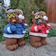 Новогодние фигуры Мишки в синем и красном костюме с фонариком, (2 шт. 28×18×17 см), новогодние фигурки для улицы - изображение 2