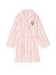 Халат Victoria's Secret Short Cozy Robe M/L рожевий в смужку - зображення 3