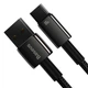 Кабель Baseus Tungsten Gold Fast Charging Data Cable USB to Type-C 100W 2m Black (CAWJ000101) - изображение 5