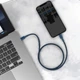 Кабель Baseus High Density Braided Fast Charging Data Cable Type-C to iP PD 20W 1m Blue (CATLGD-03) - изображение 8