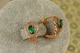 Сережки Xuping Jewelry Бразилія із зеленим каменем 1,5 см золотисті - зображення 2