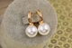 Сережки Xuping Jewelry страйт колечко з перлиною 12 мм 2,5 см золотисті - зображення 1