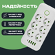 Сетевой фильтр удлинитель с предохранителем 6 розетками 4 USB, 2 Type C тройник, переноска 2500 Вт Белый - изображение 4