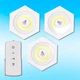 Комплект із трьох світлодіодних LED ламп з дистанційним керуванням D3Z4 підствітка з регулятором світла з пультом на батарейках з кріпленням липучкою на стіну стелю в шкаф - зображення 1