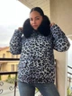 Куртка жіноча Lady Yep 9063 подовжена леопардовий принт з капюшоном хутро 44 сіра - зображення 1