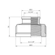 Муфта перехідна латунна LexLine 1 1/4" × 3/4" ВВ, нікельована, PN10 - зображення 2